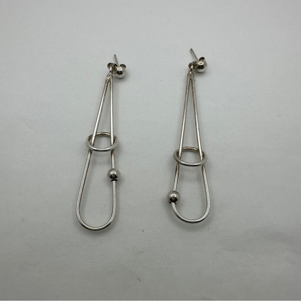 Sterling Silver Pendulum Drop Earrings
